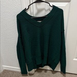 SO Forest Green V-Neck Sweater